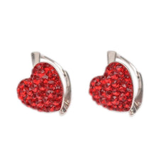 Cercei Heart Ceralun, Rosii, Argint 925, 14mm