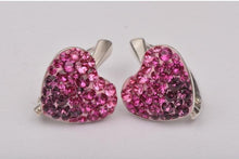 Cercei Heart Ceralun Amethyst, Mov/Roz, Argint 925, 14mm