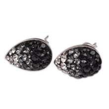 Cercei Multi Pear Ceralun Black Diamond, Gri/Negru, Argint 925, 14mm