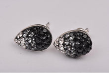 Cercei Multi Pear Ceralun Black Diamond, Gri/Negru, Argint 925, 14mm