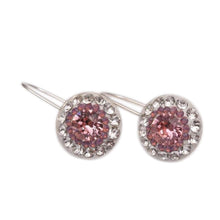 Cercei Rivoli Ceralun Rose Cristal, Roz/Alb, Argint 925, 13mm