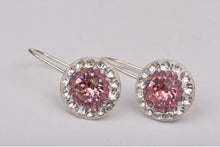 Cercei Rivoli Ceralun Rose Cristal, Roz/Alb, Argint 925, 13mm