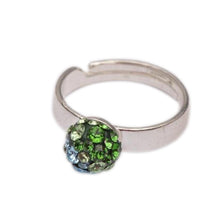 Inel Reglabil Xirius Ceralun, Verde, Argint 925, 7mm