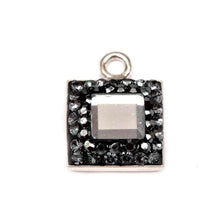 Pandantiv Base Ceralun Black Diamond, Gri/Cristal, Argint 925, 10mm