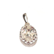 Pandantiv Oval Ceralun, Cristal, Argint 925, 18x13mm