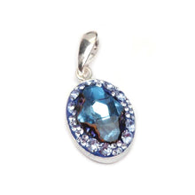 Pandantiv Oval Tribe Ceralun, Albastru, Argint 925, 18x13mm