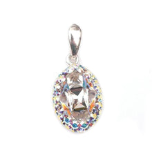 Pandantiv Oval Tribe Ceralun, Cristal/ Efect De Curcubeu, Argint 925, 18x13mm