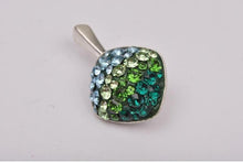 Pandantiv Square Ceralun, Verde, Argint 925, 12mm